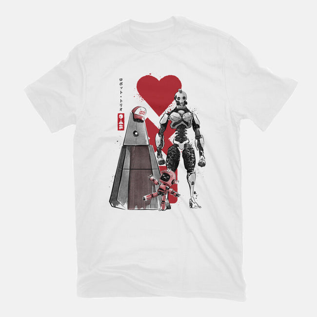 Three Robots Sumi-E-mens heavyweight tee-DrMonekers