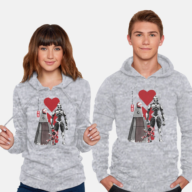 Three Robots Sumi-E-unisex pullover sweatshirt-DrMonekers