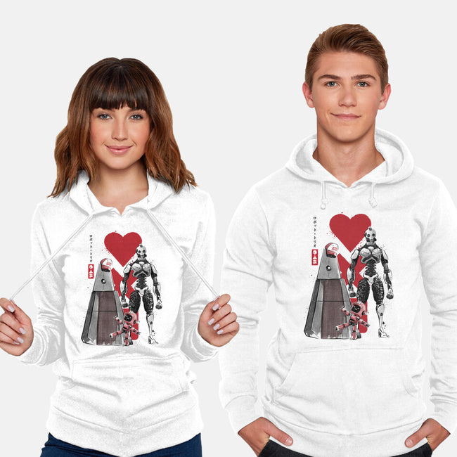 Three Robots Sumi-E-unisex pullover sweatshirt-DrMonekers