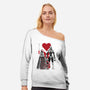 Three Robots Sumi-E-womens off shoulder sweatshirt-DrMonekers