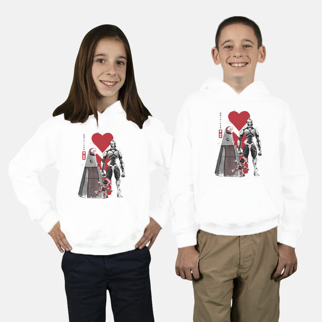 Three Robots Sumi-E-youth pullover sweatshirt-DrMonekers