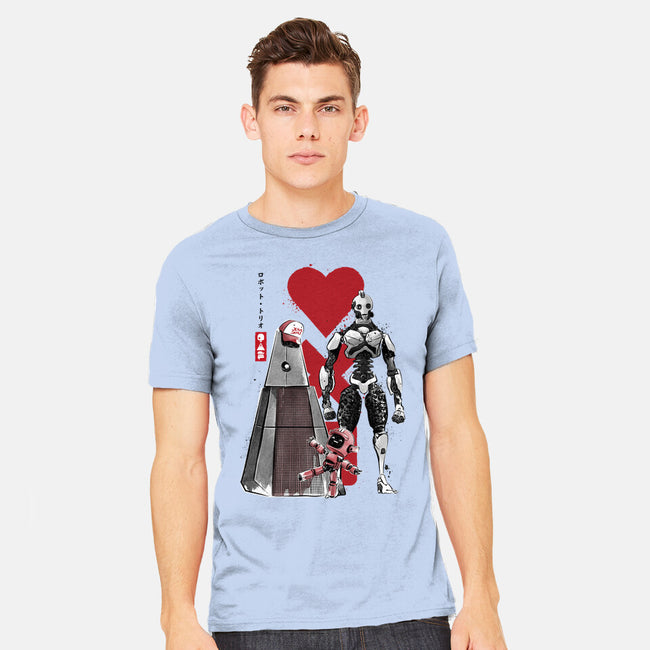Three Robots Sumi-E-mens heavyweight tee-DrMonekers