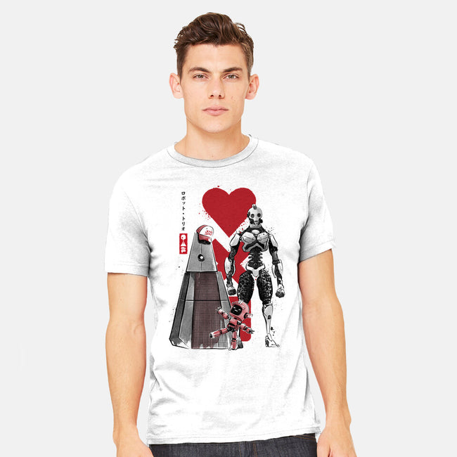 Three Robots Sumi-E-mens heavyweight tee-DrMonekers