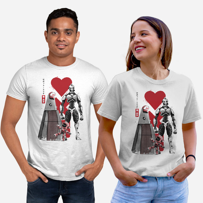 Three Robots Sumi-E-unisex basic tee-DrMonekers