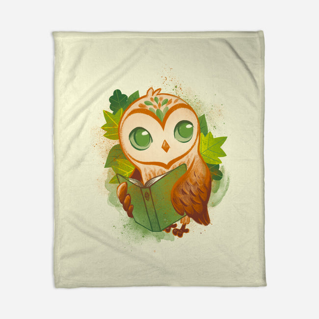 Book Owl-none fleece blanket-ricolaa