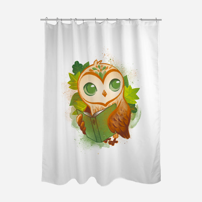 Book Owl-none polyester shower curtain-ricolaa