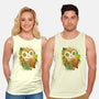 Book Owl-unisex basic tank-ricolaa