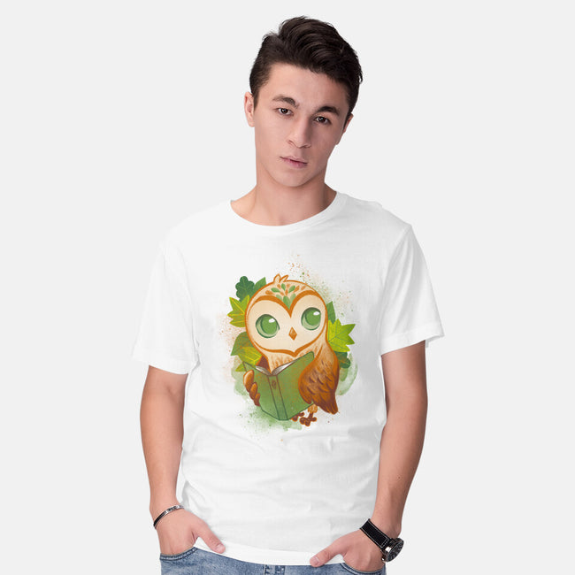 Book Owl-mens basic tee-ricolaa