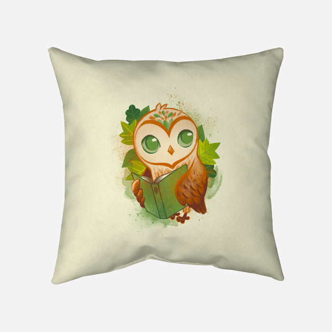 Book Owl-none removable cover w insert throw pillow-ricolaa