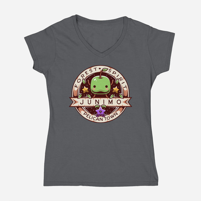 Junimo Forest Spirit-womens v-neck tee-Alundrart