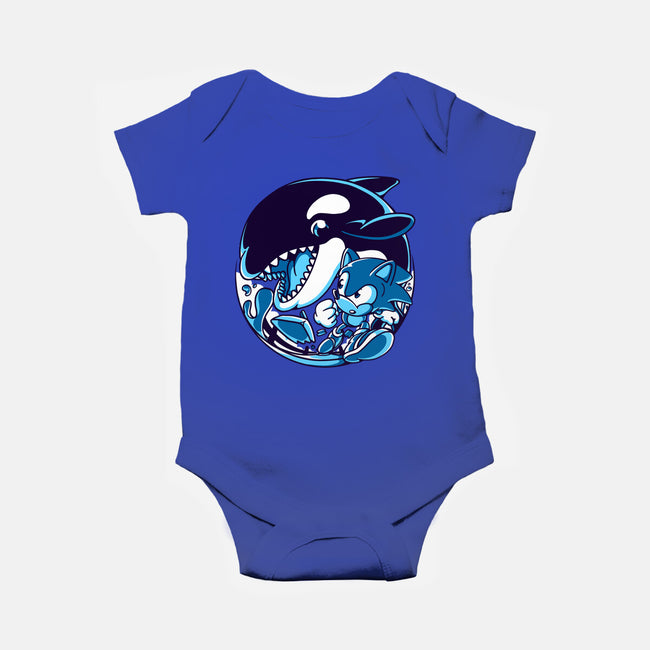 Orca Attack-baby basic onesie-estudiofitas