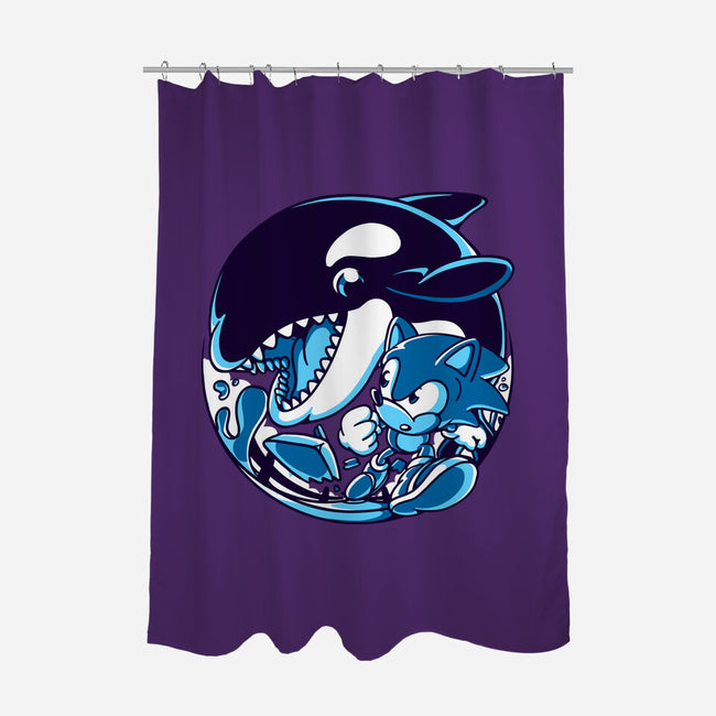 Orca Attack-none polyester shower curtain-estudiofitas