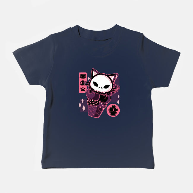 Skull Kitty Cream-baby basic tee-xMorfina