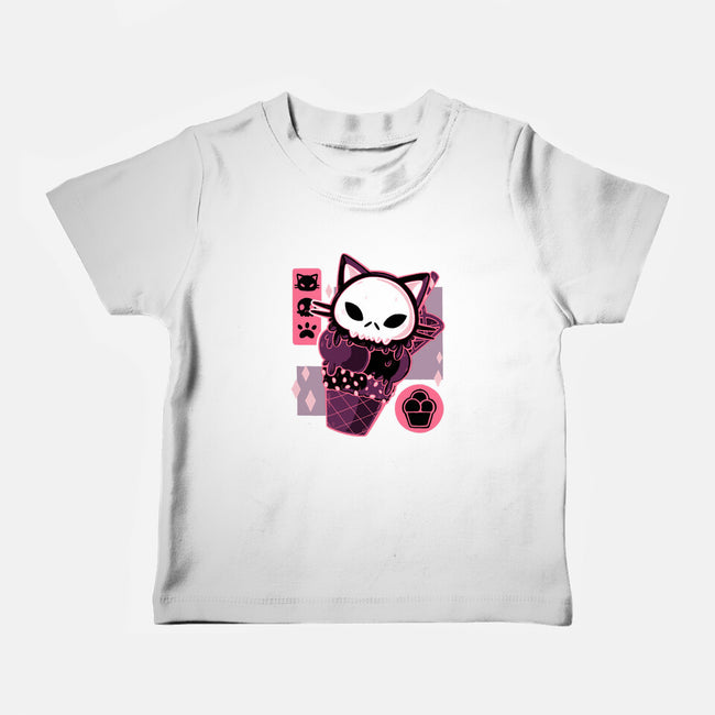 Skull Kitty Cream-baby basic tee-xMorfina