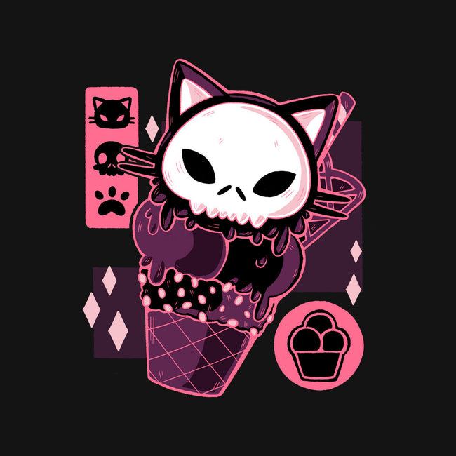 Skull Kitty Cream-none polyester shower curtain-xMorfina