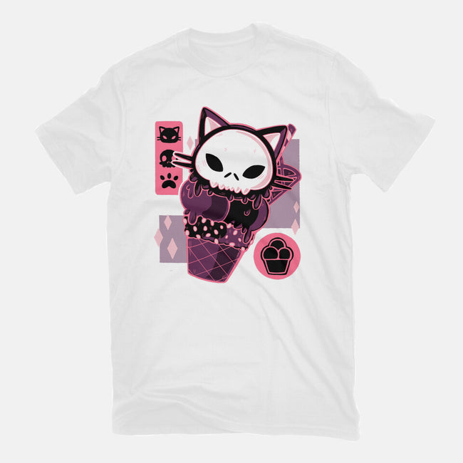 Skull Kitty Cream-womens basic tee-xMorfina