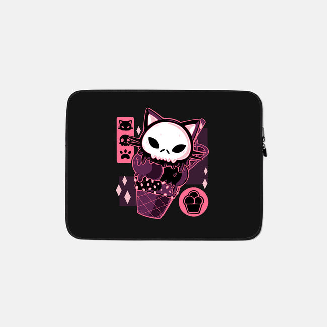 Skull Kitty Cream-none zippered laptop sleeve-xMorfina