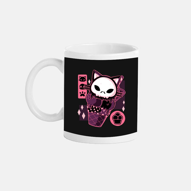 Skull Kitty Cream-none glossy mug-xMorfina
