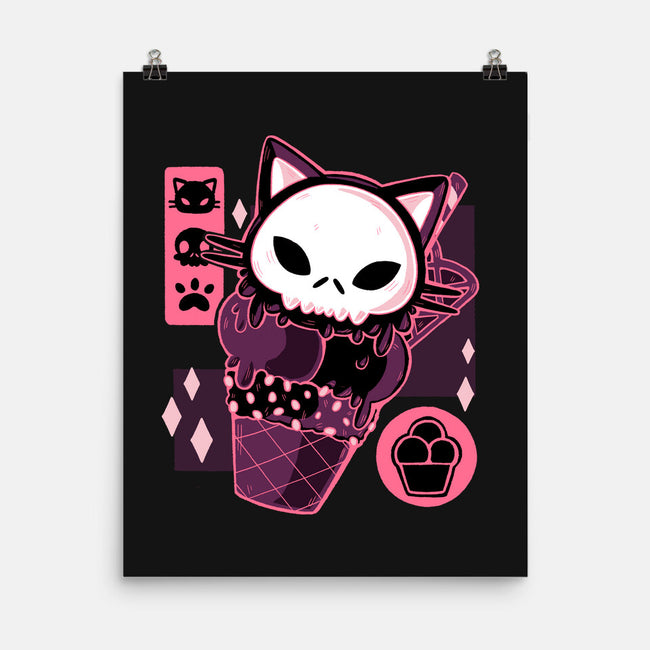 Skull Kitty Cream-none matte poster-xMorfina