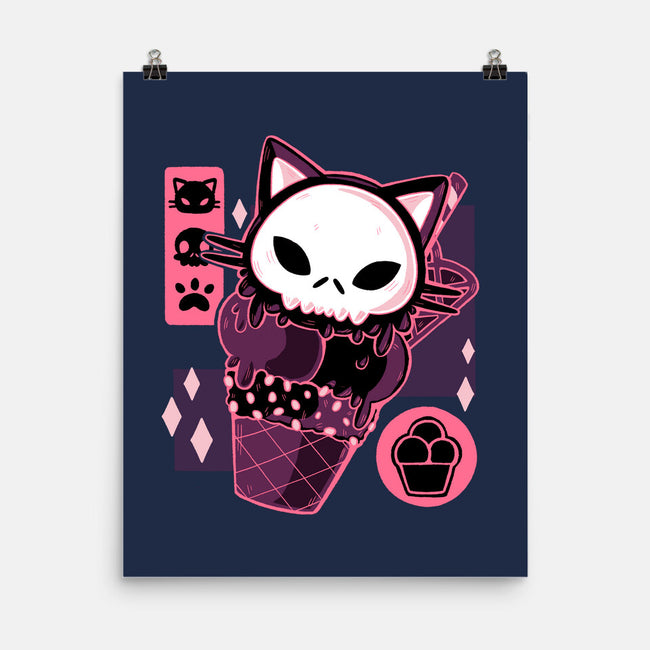Skull Kitty Cream-none matte poster-xMorfina