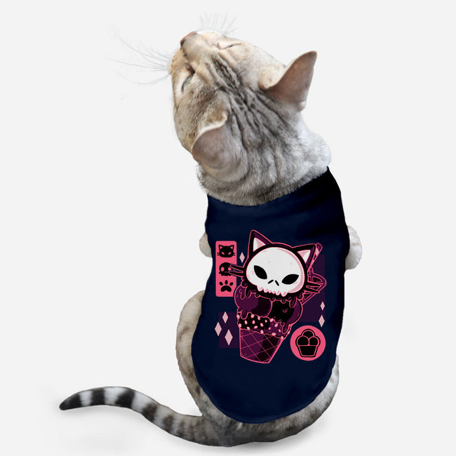 Skull Kitty Cream-cat basic pet tank-xMorfina