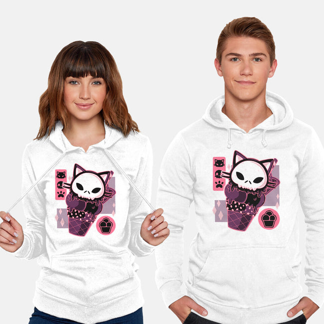 Skull Kitty Cream-unisex pullover sweatshirt-xMorfina