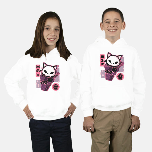 Skull Kitty Cream-youth pullover sweatshirt-xMorfina