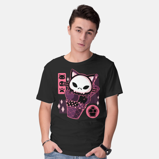 Skull Kitty Cream-mens basic tee-xMorfina