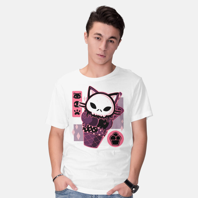 Skull Kitty Cream-mens basic tee-xMorfina