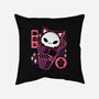 Skull Kitty Cream-none removable cover w insert throw pillow-xMorfina