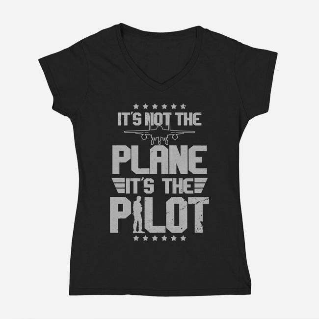 It's Not The Plane-womens v-neck tee-Boggs Nicolas