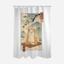 Zen Neko-none polyester shower curtain-vp021