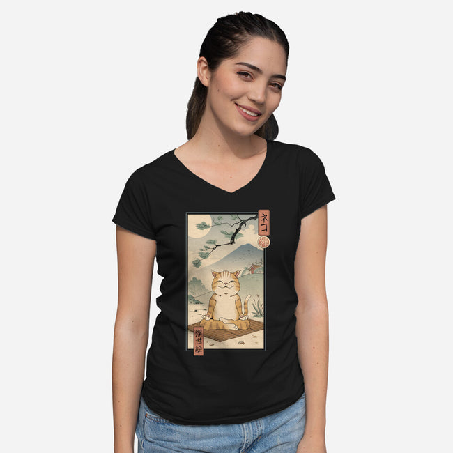 Zen Neko-womens v-neck tee-vp021