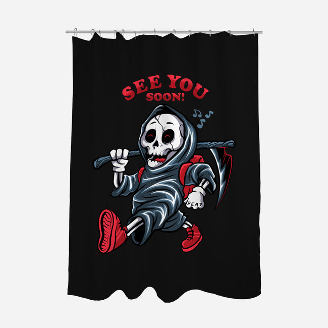 Death Will See You Soon-none polyester shower curtain-spoilerinc