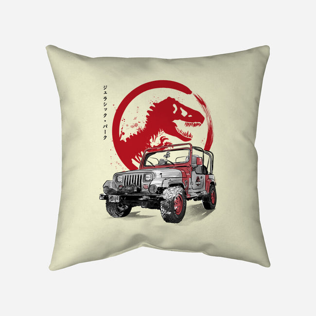 Wrangler YJ Sahara Sumi-E-none removable cover w insert throw pillow-DrMonekers