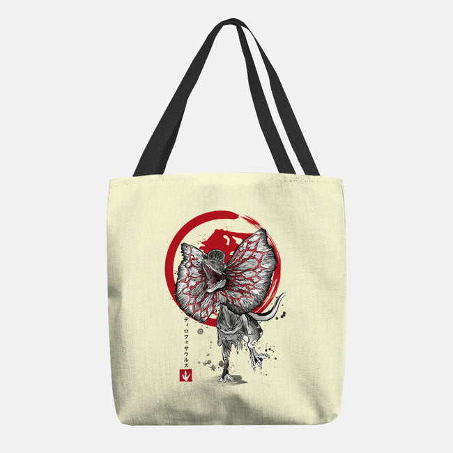 Dilophosaurus Sumi-E-none basic tote bag-DrMonekers