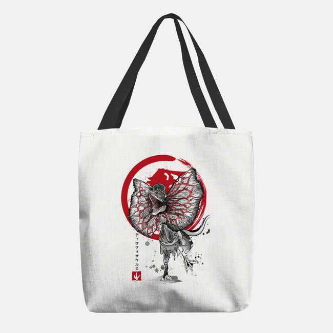 Dilophosaurus Sumi-E-none basic tote bag-DrMonekers