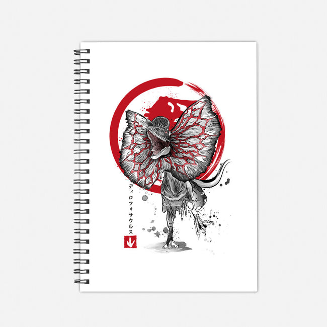 Dilophosaurus Sumi-E-none dot grid notebook-DrMonekers