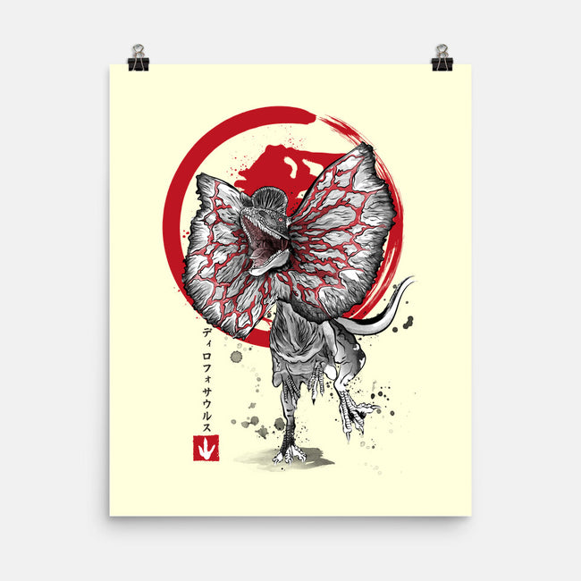 Dilophosaurus Sumi-E-none matte poster-DrMonekers