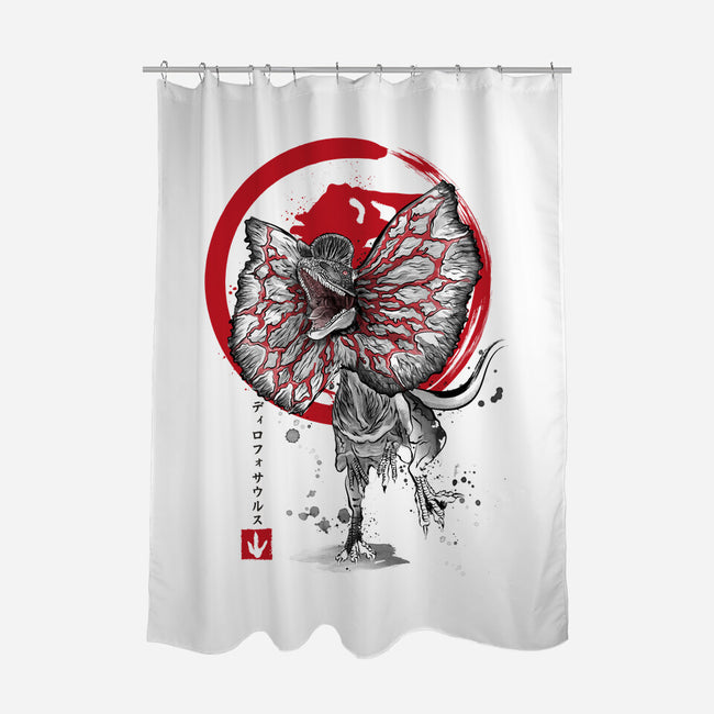 Dilophosaurus Sumi-E-none polyester shower curtain-DrMonekers