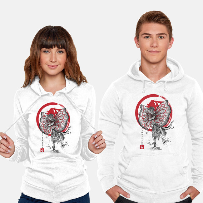 Dilophosaurus Sumi-E-unisex pullover sweatshirt-DrMonekers