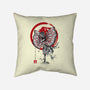 Dilophosaurus Sumi-E-none removable cover w insert throw pillow-DrMonekers
