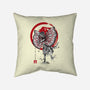 Dilophosaurus Sumi-E-none removable cover throw pillow-DrMonekers