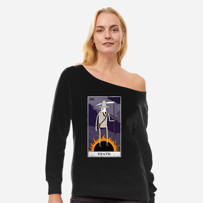 Death Tarot-womens off shoulder sweatshirt-drbutler