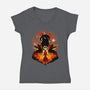 Sorcerer Vs Witch-womens v-neck tee-hypertwenty