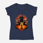 Sorcerer Vs Witch-womens v-neck tee-hypertwenty