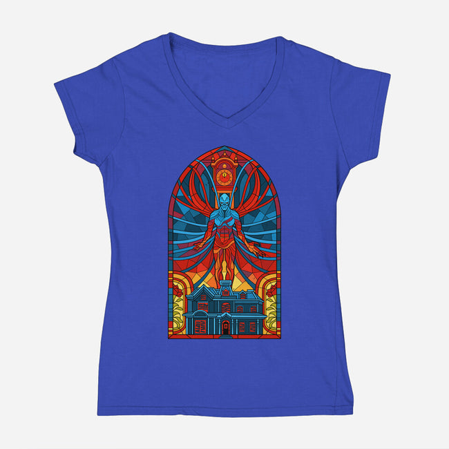 Stained Glass One-womens v-neck tee-daobiwan