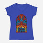Stained Glass One-womens v-neck tee-daobiwan