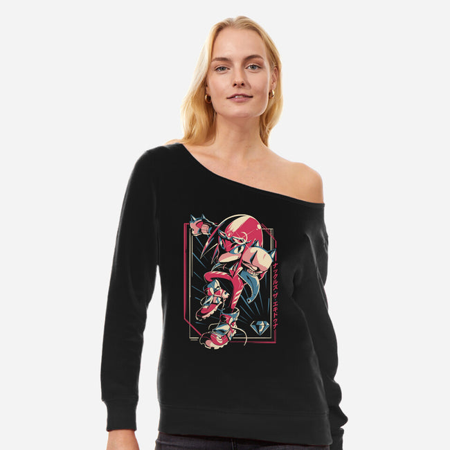 Guardian Echidna-womens off shoulder sweatshirt-Gazo1a