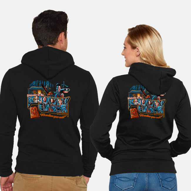 Welcome to the Knowby Cabin-unisex zip-up sweatshirt-goodidearyan
